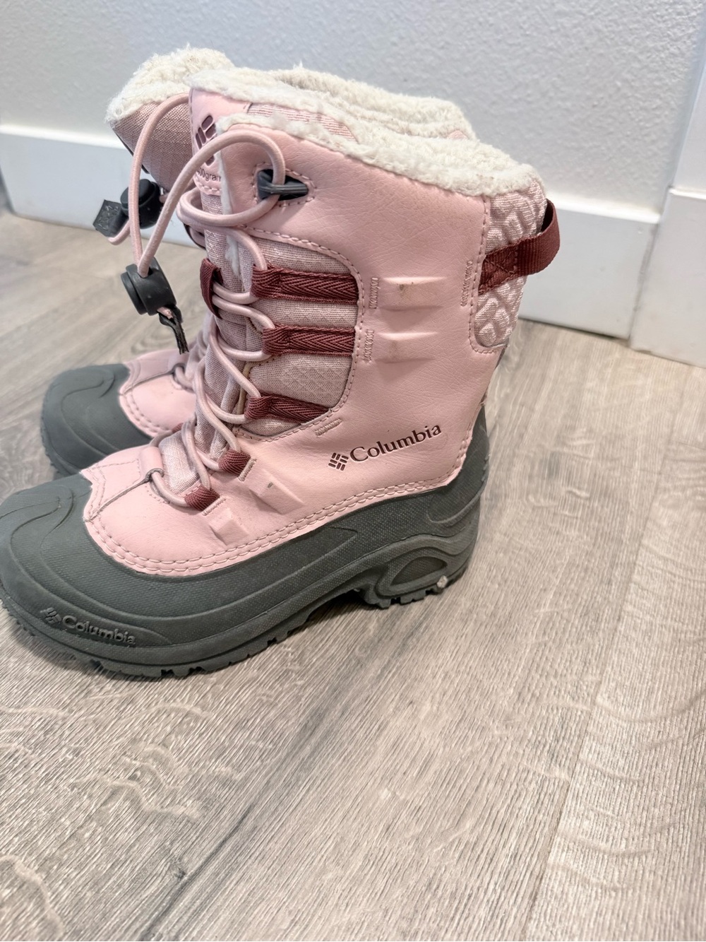 Columbia Kids Pink and Black Fleece-Lined Winter Boots